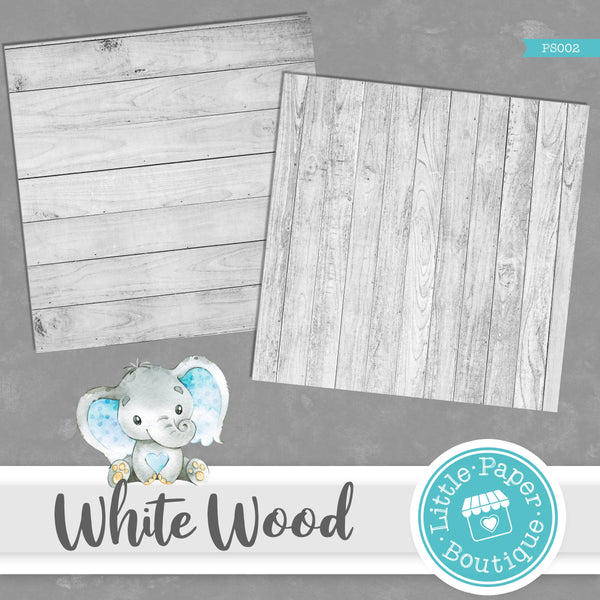 White Rustic Wood Digital Paper PS002B