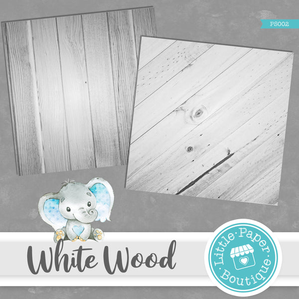 White Rustic Wood Digital Paper PS002B