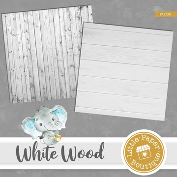 White Wood Background Digital Paper PS005B