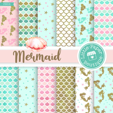 Mermaid Scales Digital Paper PS016B