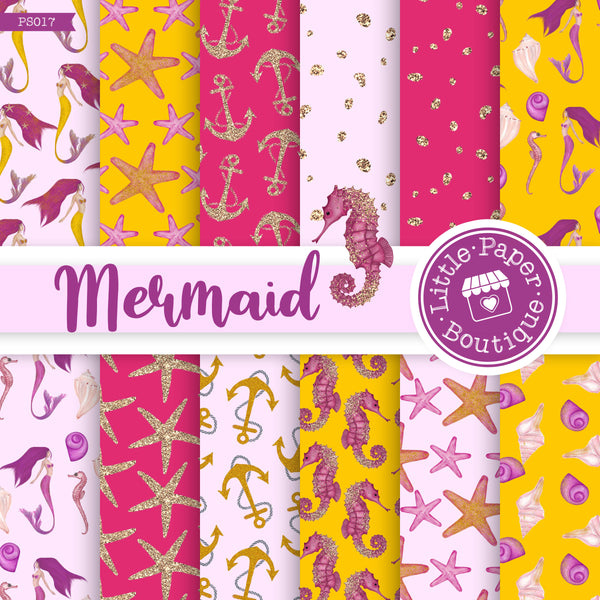 Mermaid Scales Digital Paper PS017B