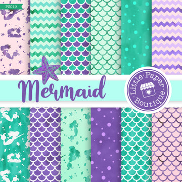 Mermaid Scales Digital Paper PS019B