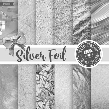Silver Foil Digital Paper PS032B