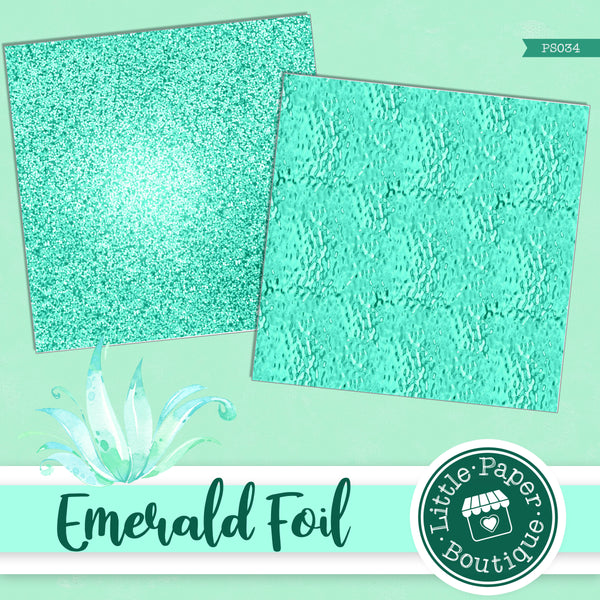 Emerald Foil Digital Paper PS034B