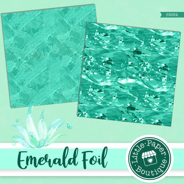 Emerald Foil Digital Paper PS034B