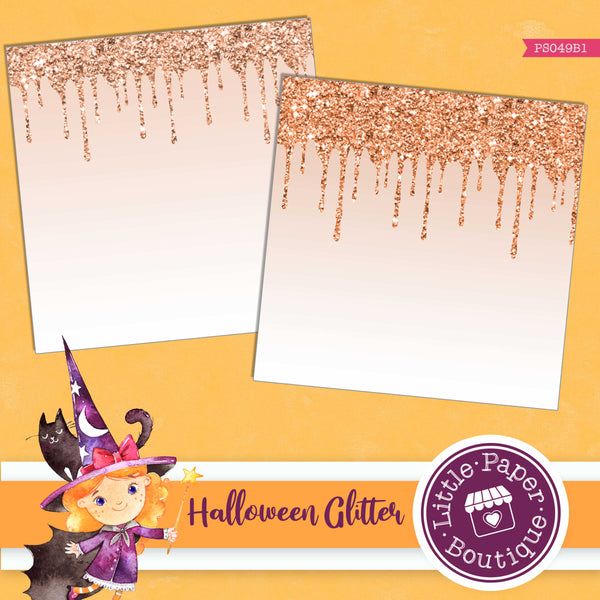 Halloween Dripping Glitter Digital Paper PS049B1