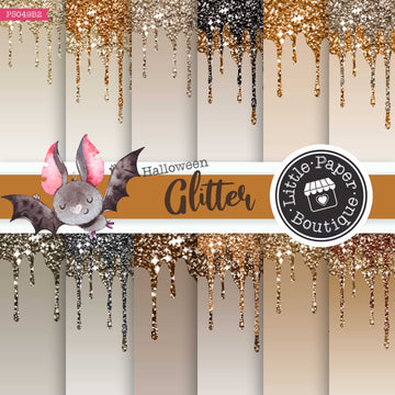 Witchy Halloween Dripping Glitter Digital Paper PS049B2