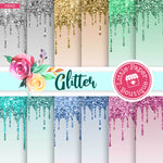 Dripping Glitter Digital Paper PS049B