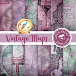 Vintage Grunge Maps Digital Paper PS052A2