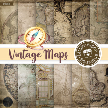 Vintage Grunge Maps Digital Paper PS052B