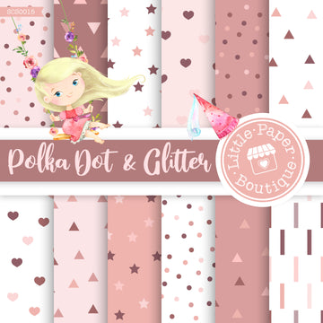 Polka Dot Glitter Seamless Digital Paper SCS0015B