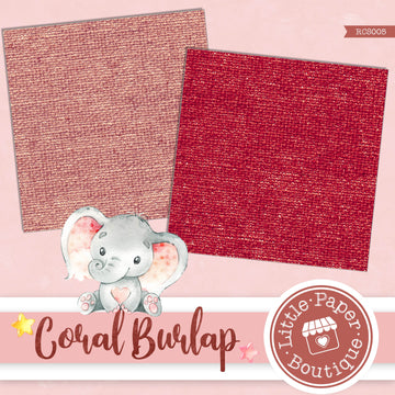 Coral Burlap Digital Paper RCS005B