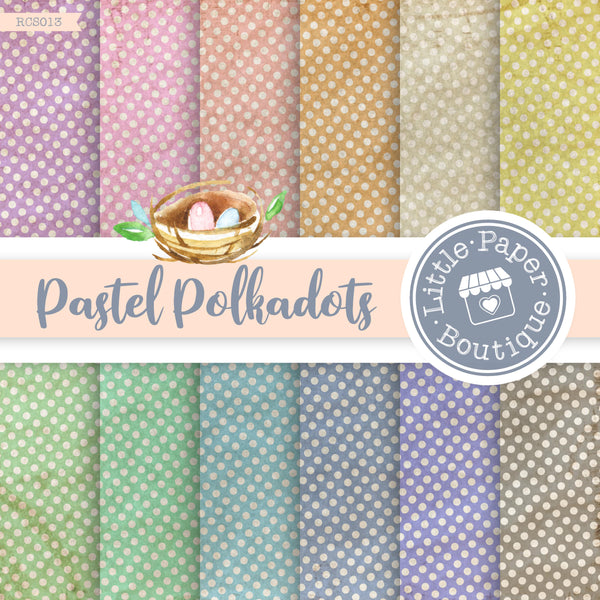 Pastel Polka Dots Digital Paper RCS013B