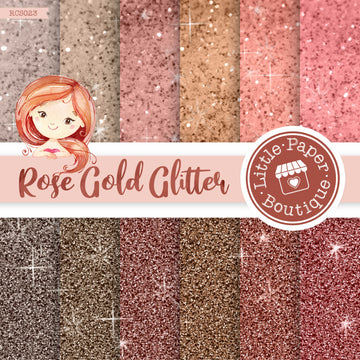 Rose Gold Glitter Digital Paper RCS023B