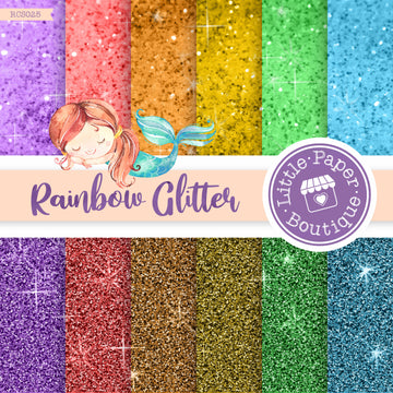 Rainbow Glitter Digital Paper RCS025B
