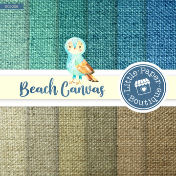 Beach Canvas Burlap Digital Paper RCS028B