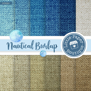 Nautical Canvas Burlap Digital Paper RCS029B