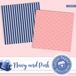 Navy and Pink Digital Paper RCS038B