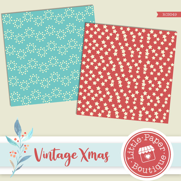 Vintage Christmas Digital Paper RCS049B