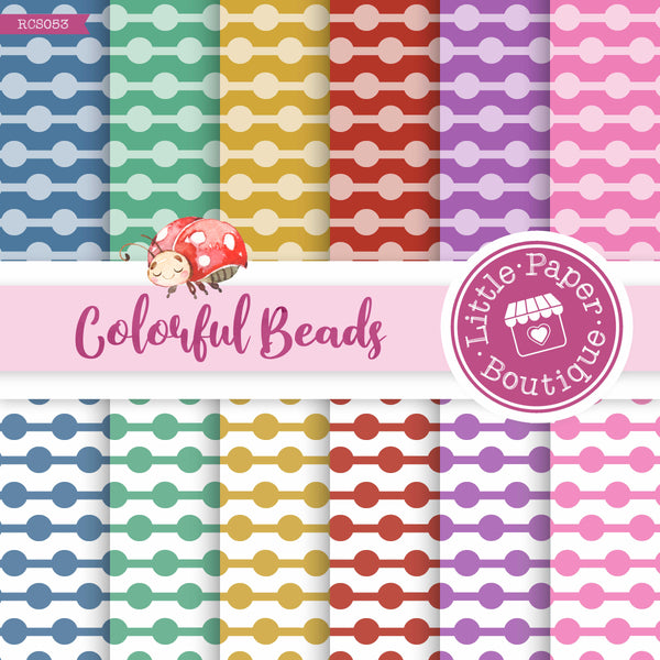 Colorful Beads Digital Paper RCS053B