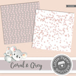 Coral and Grey Digital Paper RCS056B