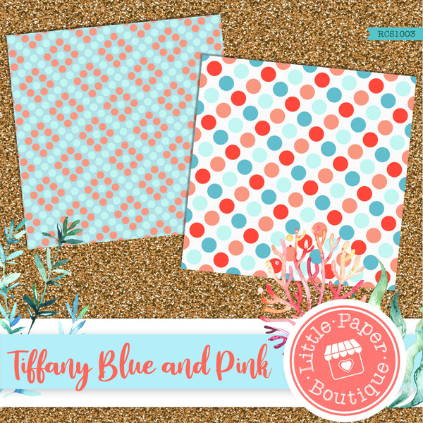 Tiffany Blue and Pink Digital Paper RCS1003B