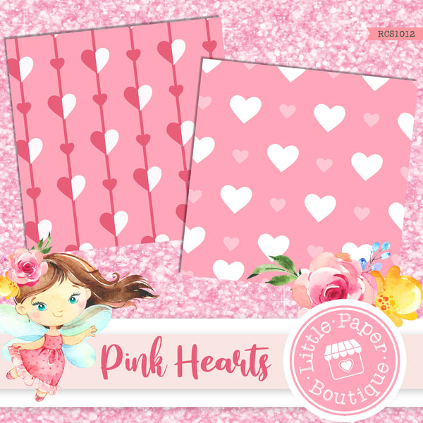 Pink Hearts Digital Paper RCS1012B