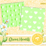 Green Hearts Digital Paper RCS1014B