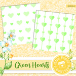 Green Hearts Digital Paper RCS1014B