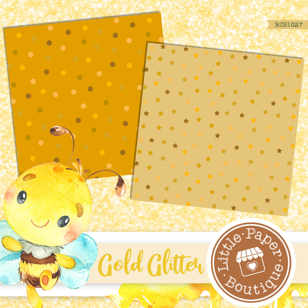 Gold Glitter Digital Paper RCS1027B