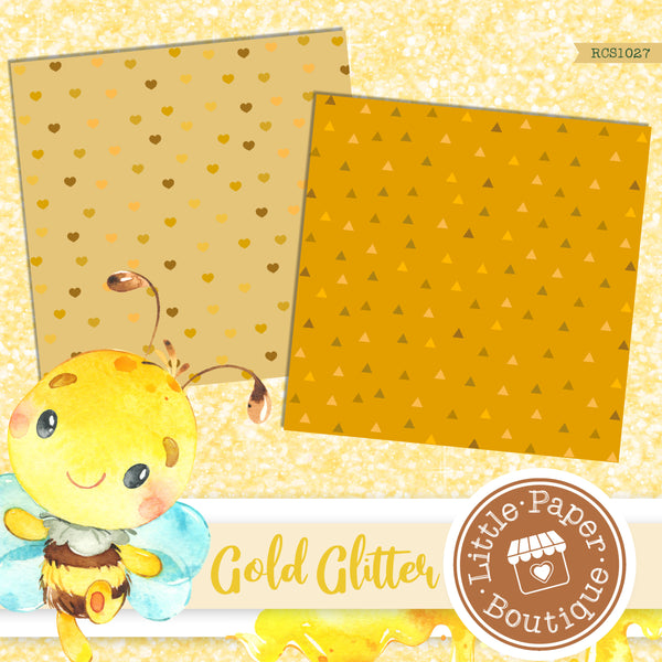 Gold Glitter Digital Paper RCS1027B