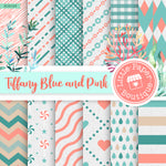 Tiffany Blue and Pink Digital Paper RCS103B