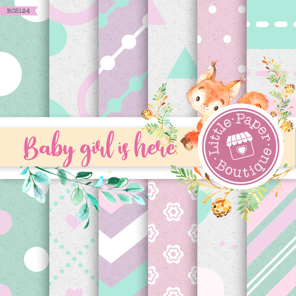 Baby Girl is Here Digital Paper RCS124B
