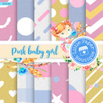 Pink Baby Girl Digital Paper RCS130B