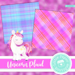 Unicorn Plaid Seamless Digital Paper SCS0025B