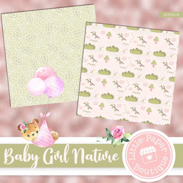 Baby Girl Nature Seamless Digital Paper SCS0016B