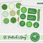 St Patrick's Day Watercolor Ephemera Tags Digital Paper LPB022C