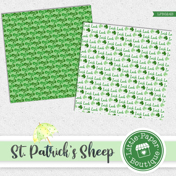 St Patrick's Day Sheep Watercolor Digital Paper LPB024B