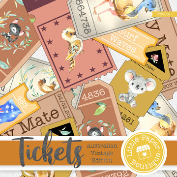 Australian Printable Collage Ticket Series TS0001