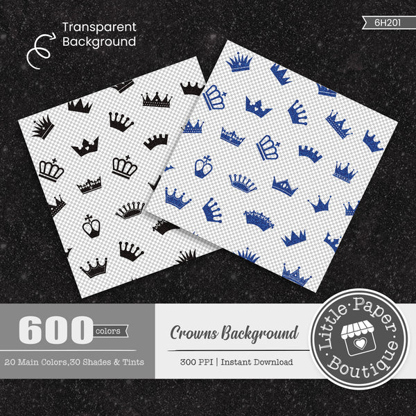 Rainbow Crowns Glitter 600 Seamless Digital Paper LPB6H201