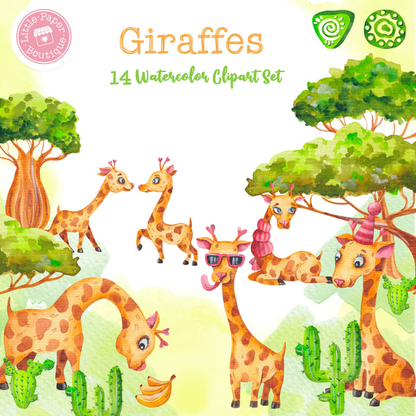 Giraffe Digital Clipart CA001