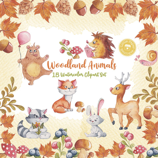 Woodland Animals Digital Clipart CA005